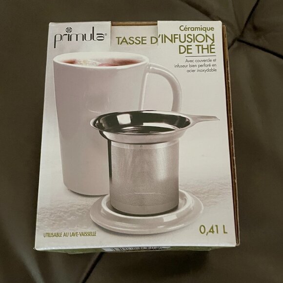 SOLD OUT Primula Abbey Ceramic Tea Brewing Mug, Glazed / Stainless Steel Infuser - Picture 1 of 5